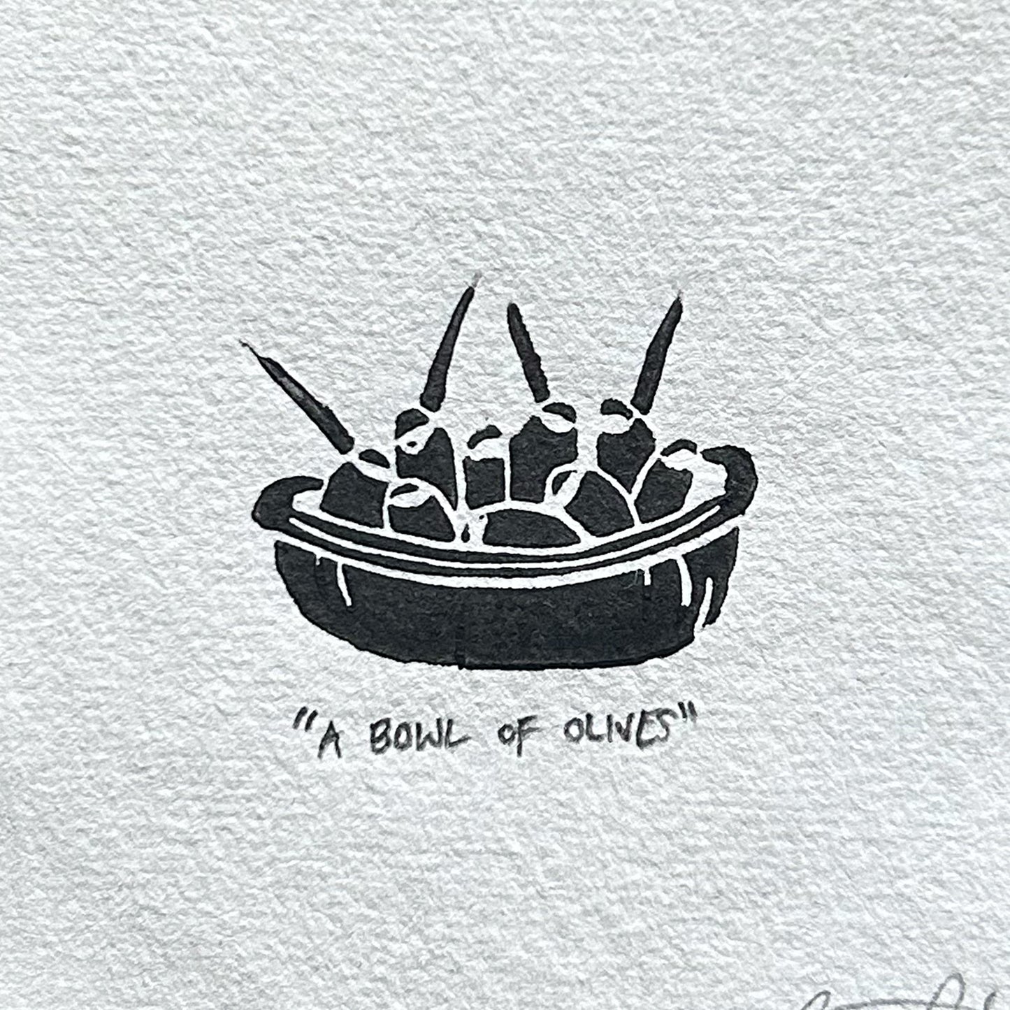 "A BOWL OF OLIVES" Miniature Print