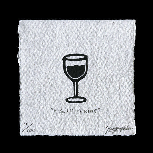 "A GLASS OF WINE" Miniature Print