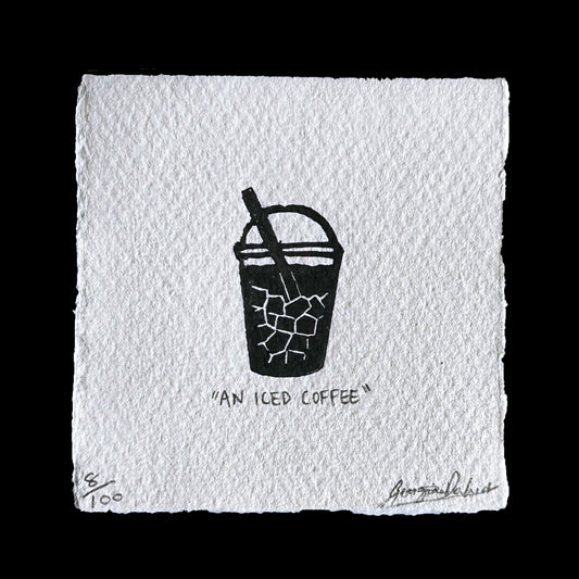 "AN ICED COFFEE" Miniature Print