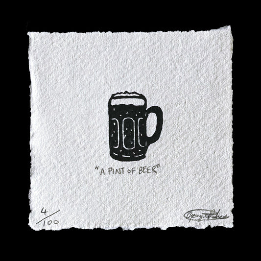 "A PINT OF BEER" Miniature Print