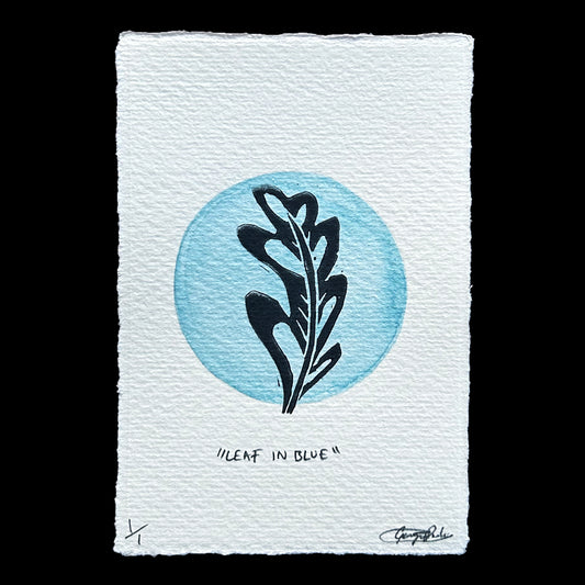 "LEAF IN BLUE" Small Print